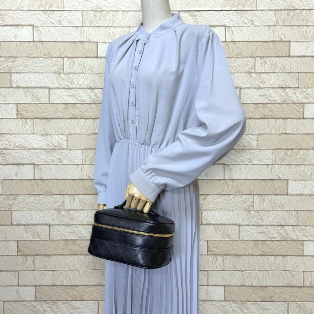 CHANEL Black Leather Vanity Bag